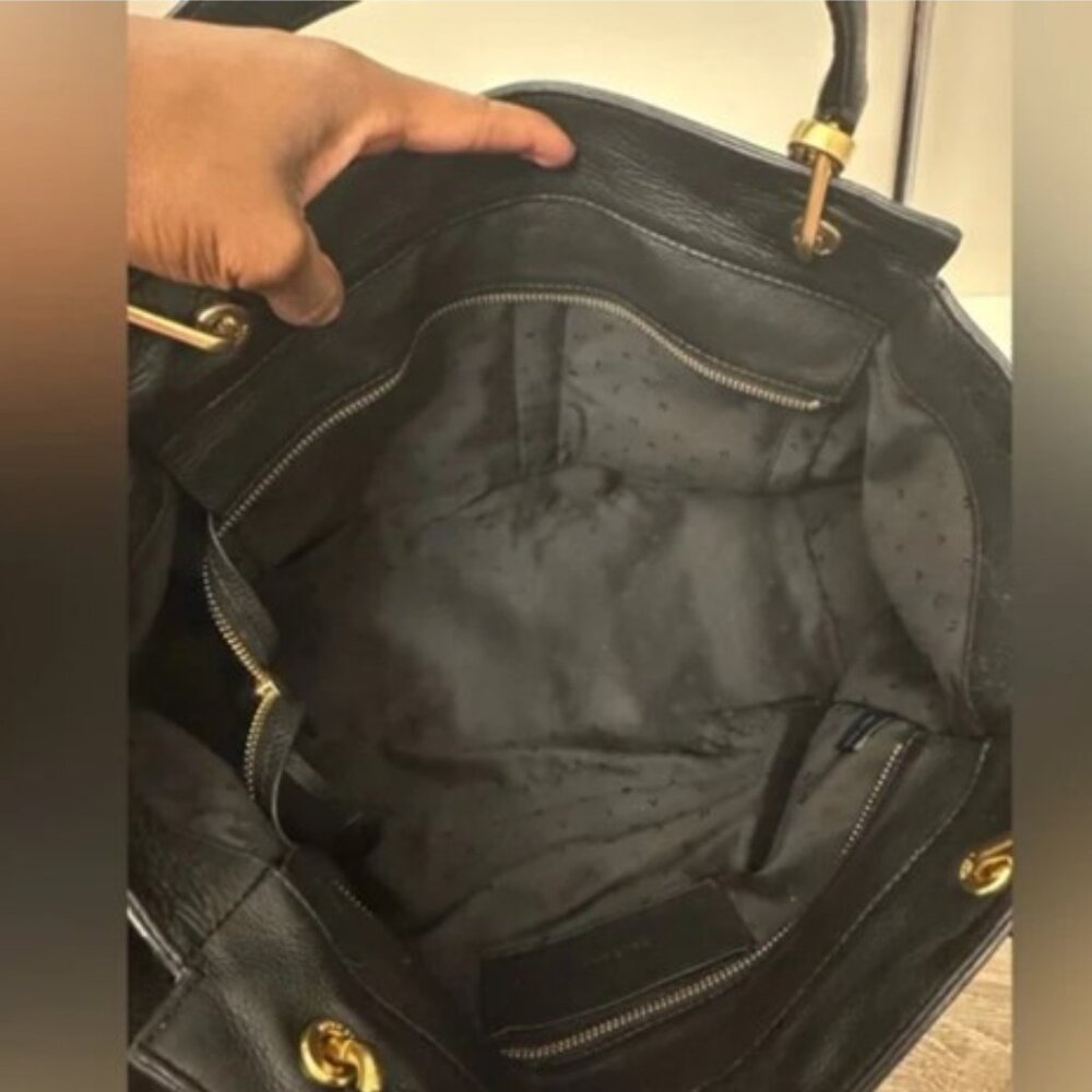 Cole Haan Black Leather Bag, Crossbody Strap - Picture 3 of 12